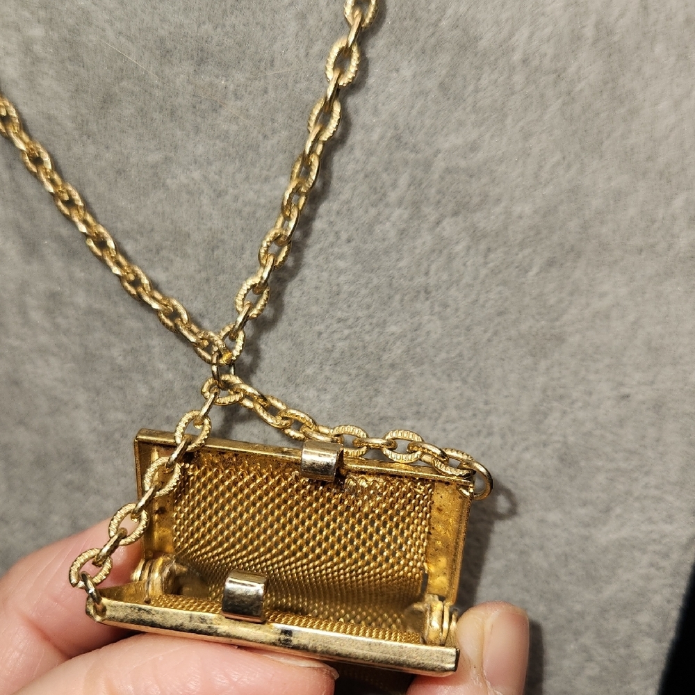 Gold Heart Accent Square Locket Necklace - Women Jewelry - Picture 3 of 4